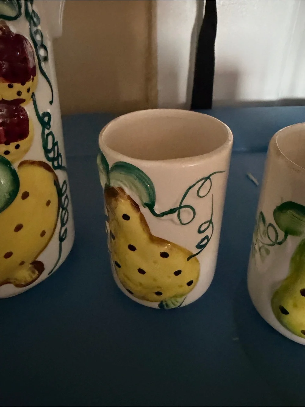 Mid-Century Vintage 7-Piece Juice Set Pitcher & 6 Cups NOS Made in Japan🇯🇵